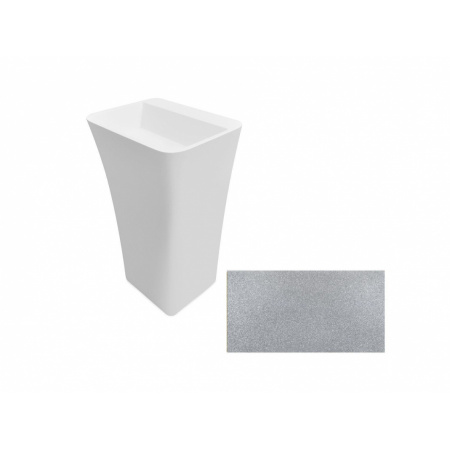 PMD Besco Assos S-Line Glam Umywalka wolnostojąca 50x40x85 cm srebrna/biała UMD-AP-WOS