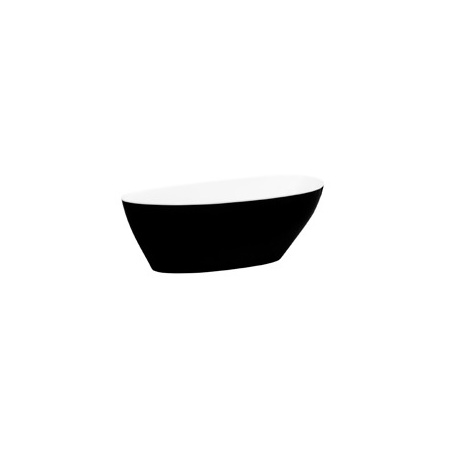 PMD Besco Goya B&W Wanna wolnostojąca 160x70 cm z odpływem klik-klak, biała/czarna WMD-160-GBW