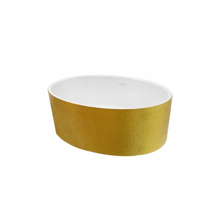 PMD Besco Uniqa Glam Umywalka nablatowa 46x32 cm złota/biała UMD-U-NGZ