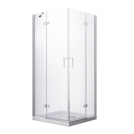 PMD Besco Viva Kabina prysznicowa kwadratowa 80x80x195 cm drzwi uchylne, profile chrom szkło przezroczyste VK-80-195-C