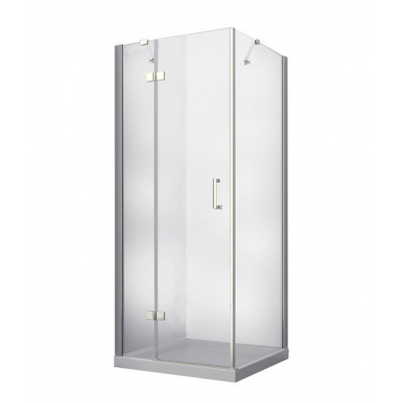 PMD Besco Viva Kabina prysznicowa kwadratowa 90x90x195 cm drzwi uchylne lewa, profile chrom szkło przezroczyste VKL-90-195-C