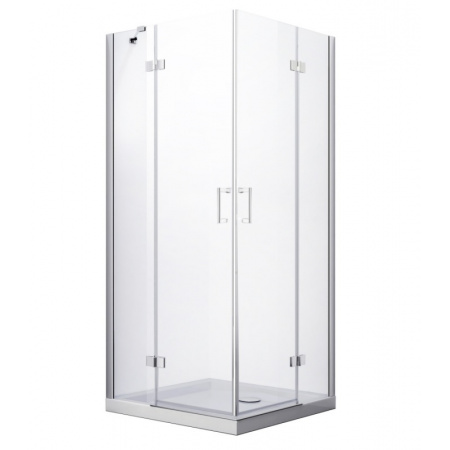 PMD Besco Viva Kabina prysznicowa kwadratowa 90x90x195 cm drzwi uchylne, profile chrom szkło przezroczyste VK-90-195-C