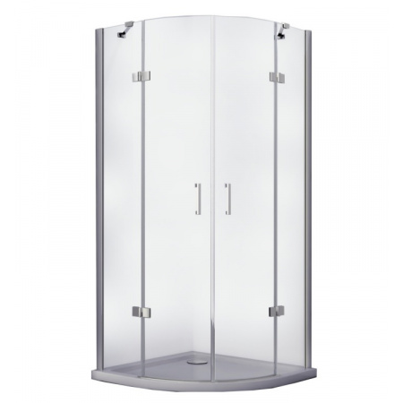PMD Besco Viva Kabina prysznicowa półokrągła 80x80x195 cm drzwi uchylne, profile chrom szkło przezroczyste VP-80-195-C