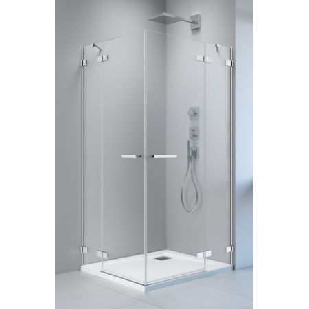 Radaway Arta KDD II Drzwi prysznicowe wahadłowe 100x200 cm ze ścianką stałą lewe 386455-03-01L+386172-03-01L