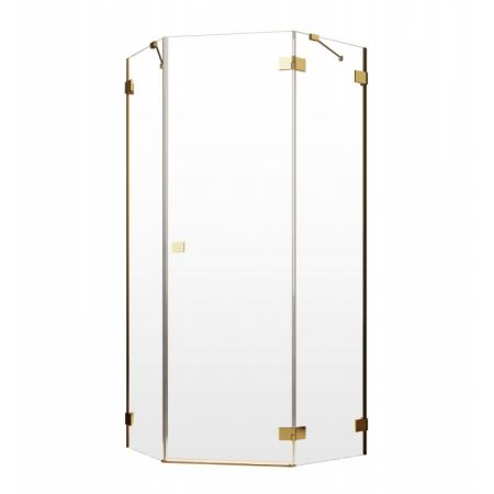 Radaway Essenza Pro Gold PTJ Kabina pięciokątna 100x90x200 cm lewa profile złote szkło przezroczyste 10100000-09-01L+10100900-01-01