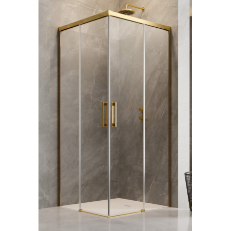 Radaway Idea Gold KDD Kabina prysznicowa prostokątna 70x80x200,5 cm profile złote szkło przejrzyste 387065-09-01L+387061-09-01R