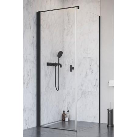 Radaway Nes Black KDJ I Drzwi prysznicowe uchylne 90x200 cm lewe, profile czarne szkło przezroczyste z powłoką Easy Clean 10022090-54-01L