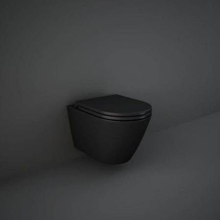 RAK Ceramics Feeling Toaleta WC 52x36 cm bez kołnierza czarny mat RST23504A
