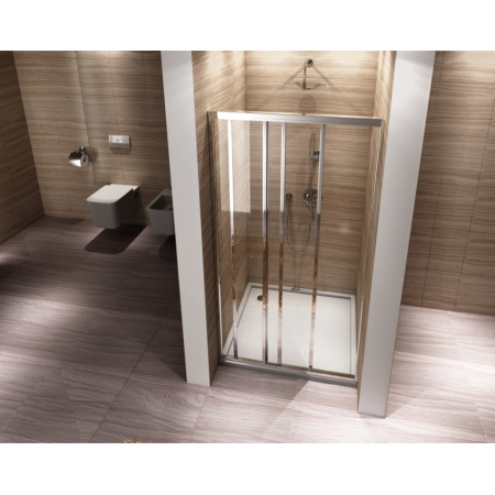 Rea Alex Drzwi prysznicowe 90x190 cm, profile srebrne, szkło transparent REA-K0549