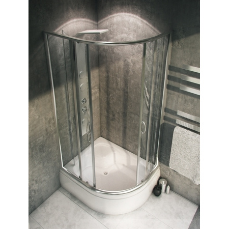 Rea Impuls Plus Kabina prysznicowa z brodzikiem 80x100 cm, profile chrom, szkło grafitowe REA-K0201