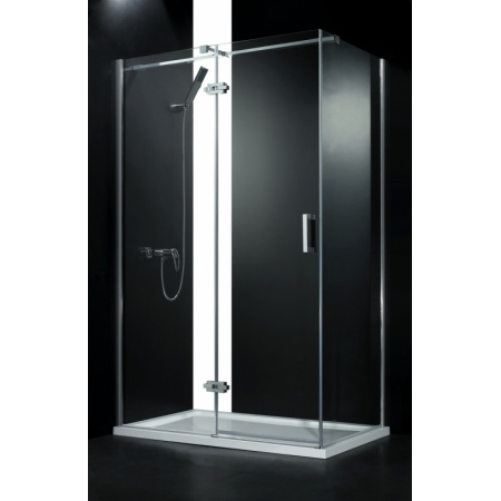 Rea Morgan Kabina prysznicowa bez brodzika 80x100 cm, profile chrom, szkło transparent REA-K7401