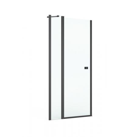 Roca Capital Drzwi prysznicowe uchylne 195x120 cm profile czarny mat szkło przezroczyste AM4612016M
