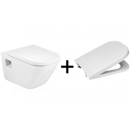 Roca Gap Zestaw Toaleta WC podwieszana 54x35 cm z deską sedesową wolnoopadającą, biały A346477000+A80148200U