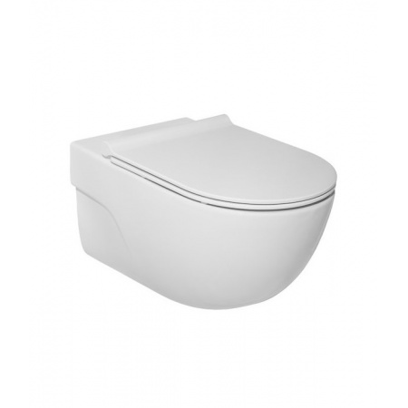 Roca Meridian Zestaw Toaleta WC podwieszana Rimless bez kołnierza + deska wolnoopadająca biały A34H240000