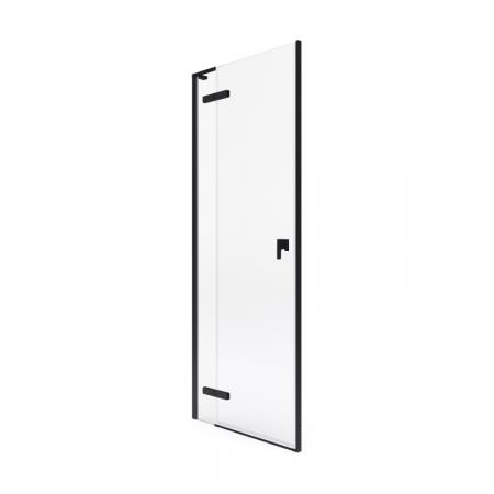 Roca Metropolis-N Drzwi prysznicowe uchylne 120x200 cm profile czarne szkło przezroczyste z powłoką MaxiClean AMP0812016M
