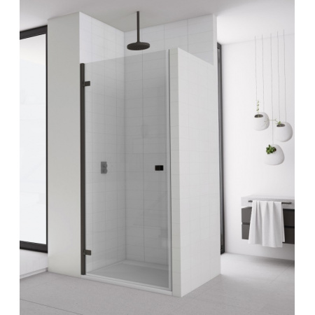 Ronal Sanswiss Annea Black AN1C Drzwi prysznicowe uchylne 90x200 cm prawe, profile czarny mat szkło przezroczyste Aquaperle AN1CD09000607