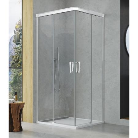 Ronal Sanswiss Cadura CAE2 G Drzwi prysznicowe przesuwne 120x200 cm lewe, profile srebrny połysk szkło przezroczyste Aquaperle CAE2G1205007