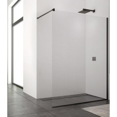 Ronal Sanswiss Easy Black Ścianka prysznicowa Walk-in 120x200 cm, profile czarny mat szkło przezroczyste Aquaperle STR4P1200607