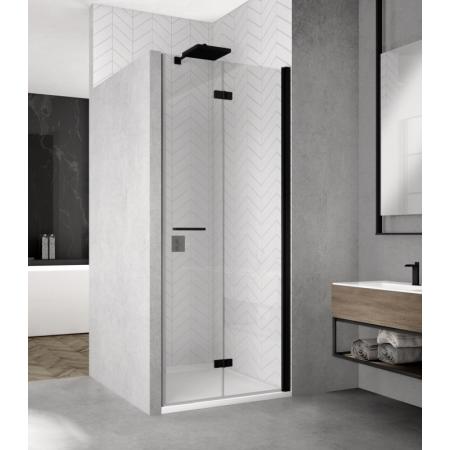 Ronal Sanswiss Solino Black SOLF1 D Drzwi prysznicowe składane 100x200 cm prawe, profile czarny mat szkło przezroczyste Aquaperle SOLF1D1000607