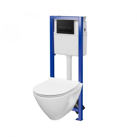 Cersanit Mille Plus SET B963 Zestaw Toaleta WC bez kołnierza + deska wolnoopadająca + stelaż podtynkowy WC Economy + przycisk WC S701-735