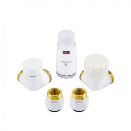 Schlosser Elegant Mini Zestaw zaworów termostatycznych trójosiowych prawych biały 603400071