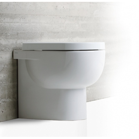 Simas E-line Zestaw Muszla klozetowa miska WC stojąca 35x51 cm z deską sedesową zwykłą, biały EL01+EL003