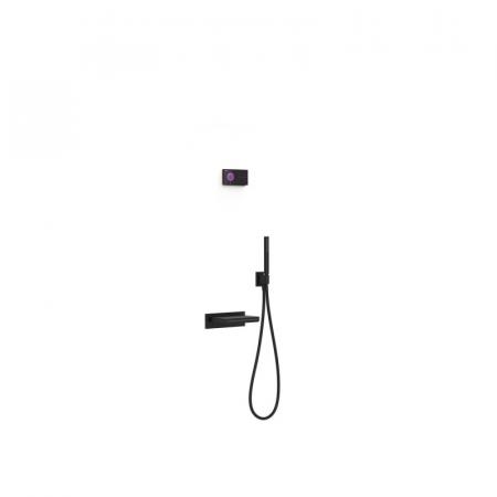 Tres Shower Technology Zestaw wannowo-prysznicowy podtynkowy termostatyczny elektroniczny kaskadowy czarny mat 09288556NM