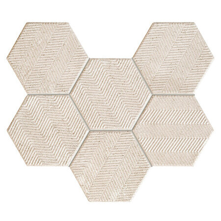 Tubądzin Sfumato hex Mozaika ścienna 28,9x22,1x1 cm, szara mat