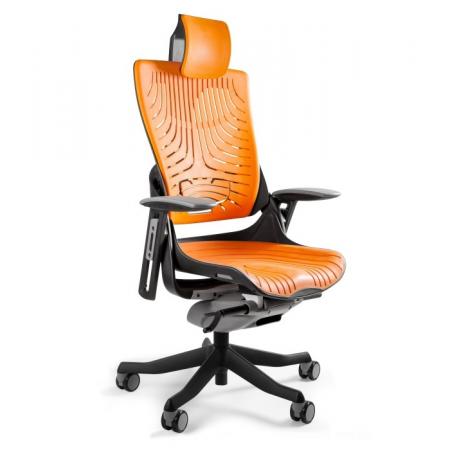 Unique Wau 2 Fotel biurowy czarny/elastomer mango W-709-B-TPE-12