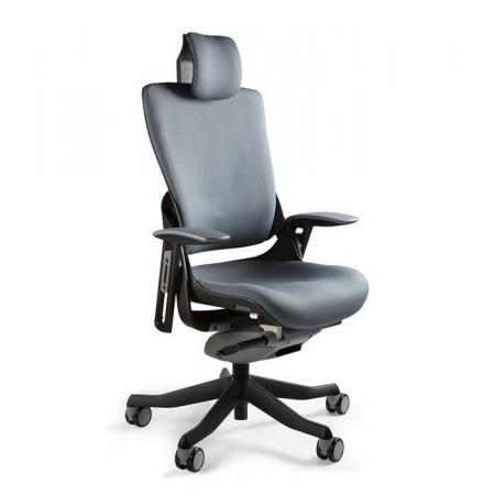 Unique Wau 2 Fotel biurowy czarny/tkanina steelblue W-709-B-BL414