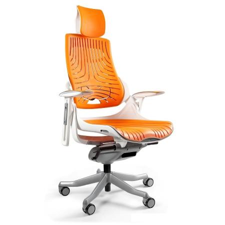 Unique Wau fotel biurowy biały/elastomer mango W-609-W-TPE-12