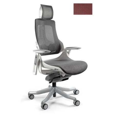 Unique Wau fotel biurowy biały/siatka deepred W-609-W-NW44