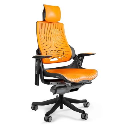 Unique Wau fotel biurowy czarny/elastomer mango W-609-B-TPE-12