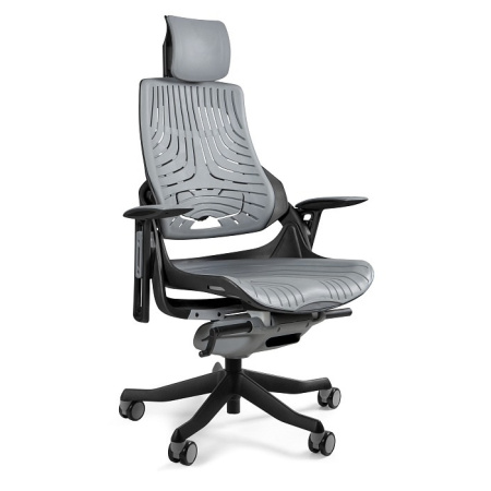 Unique Wau fotel biurowy czarny/elastomer szary W-609-B-TPE-8