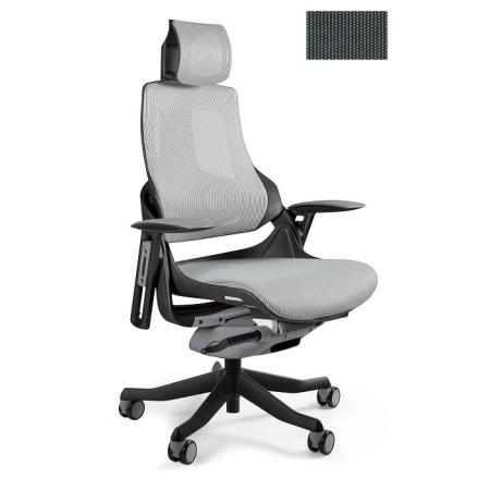 Unique Wau fotel biurowy czarny/siatka olive W-609-B-NW46