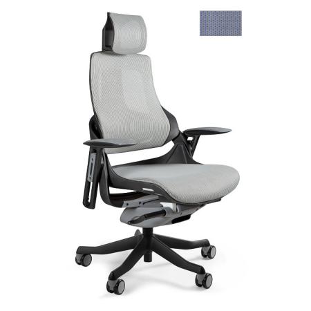 Unique Wau fotel biurowy czarny/siatka royalblue W-609-B-NW43