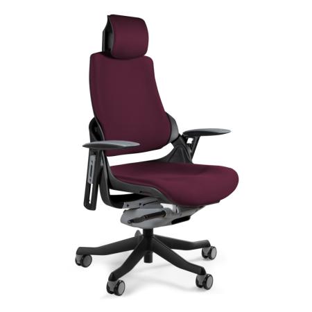 Unique Wau fotel biurowy czarny/tkanina burgundy W-609-B-BL403