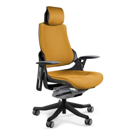 Unique Wau fotel biurowy czarny/tkanina honey W-609-B-BL404