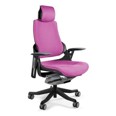 Unique Wau fotel biurowy czarny/tkanina magenta W-609-B-BL401