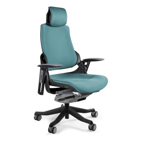 Unique Wau fotel biurowy czarny/tkanina tealblue W-609-B-BL413
