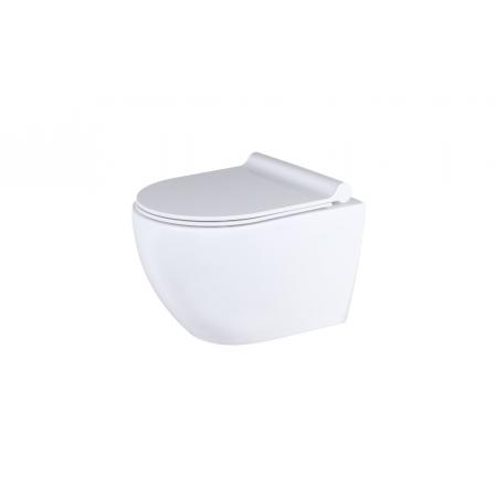 UpTrend Caneo Zestaw Toaleta WC 48,5x35,5x34,5 cm bez kołnierza krótka + deska wolnoopadająca biały połysk TR2196D