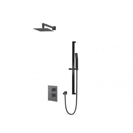 Vedo Sette Nero Zestaw prysznicowy podtynkowy termostatyczny z deszczownicą czarny mat VBS7224/30/TERMO/CZ