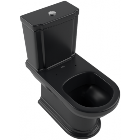 Villeroy & Boch Hommage Spłuczka WC 38x36,5 cm przycisk mosiądz czarny Pure Black z powłoką CeramicPlus 772116R7