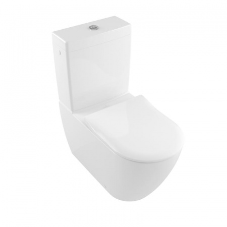 Villeroy & Boch Subway 2.0 Toaleta WC stojąca kompaktowa 37x70 cm lejowa DirectFlush bez kołnierza wewnętrznego z powłoką CeramicPlus, biała Weiss Alpin 5617R0R1