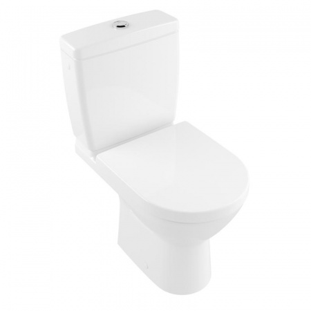 Villeroy & Boch O.Novo Toaleta WC stojąca kompaktowa 36x61 cm Compact krótka DirectFlush bez kołnierza z powłoką CeramicPlus, biała Weiss Alpin 5689R0R1