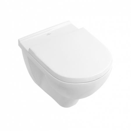 Villeroy & Boch O.novo Zestaw Toaleta WC 56x36 cm bez kołnierza + deska wolnoopadająca biały połysk Weiss Alpin z powłoką 660HRR1
