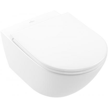 Villeroy & Boch Universo TwistFlush Combi-Pack Zestaw Toaleta WC bez kołnierza 56x37 cm z powłoką CeramicPlus + deska wolnoopadająca z powłoką AntiBac weiss alpin 4670T9R1