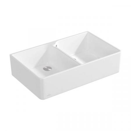 Villeroy&Boch Sink Unit 90 X Zlewozmywak ceramiczny dwukomorowy CeramicPlus 90x55 cm biały Stone White 639001RW