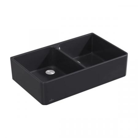 Villeroy&Boch Sink Unit 90 X Zlewozmywak ceramiczny dwukomorowy CeramicPlus 90x55 cm czarny Ebony 639001S5