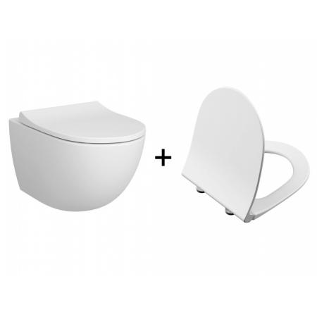 Vitra Sento Rim-Ex Zestaw Toaleta WC podwieszana 54x36,5 cm bez kołnierza + deska wolnoopadająca biała 7748B003-0075+120-003R009